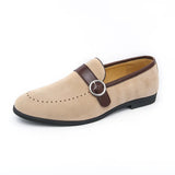 AIDASE  -  Fashionable New Men's Buckle Frosted Leather Anti Slip Boat Shoes Brand Summer Men's Comfortable, Lightweight and Casual Loafers aidase-shop