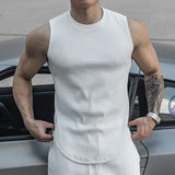 Aidase Fitness Sports Vest Men Trendy Brand Solid Slim Sweat-absorbing Sleeveless Top T-shirt Man Training Clothes Camiseta Para Hombre
