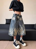 AIDASE  -  Summer New Men Tide Original Design Chic American Youth Fashion Capris High Street Style Jeans Straight Loose Shorts HK5239 aidase-shop