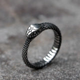 Aidase NEW Men's 316L stainless-steel rings Viking Snake head animal Amulet RING for teens fashion Jewelry Gifts aidase-shop