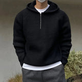 AIDASE  -  American Half Zipper Hooded Sweater for Men's Autumn Lazy Style Thickened Knitwear Pullover Wide Shoulder Casual Loose Hoodies aidase-shop