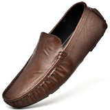 AIDASE  -  Spring High-quality White Loafers Men's Brand Business Leather Shoes Genuine Leather and Soft Soles Lightweight Driving Shoes aidase-shop