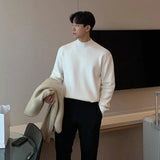 AIDASE  -  Fce Lined mid Ne Knitted Sweater for Men Autumn Winter f High Collar Warm Base Layer irt Casual Sle Polyeste... aidase-shop