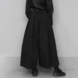 Aidase Trendy Gothic Dark Style Loose Cropped Hakama Pants Wide Leg Pants New Large Size Design Sense Samurai Pants Men's Clothing