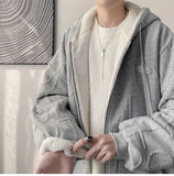 Autumn and Winter American Men and Women Cardigan Hooded Sweater Couple Loose Relaxed Fashion Personalized Top harajuku y2k aidase-shop