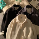 AIDASE  -  Waffle Shirt Women's New Fleece Jacket Thick Student Korean-Style Loose and Versatile Shirt Long Sleeves aidase-shop