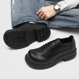 AIDASE  -  Men's Big Head Derby Shoes Business Casual Leather Shoes All-Match Summer New Fashion Casual Thick Bottom Shoes aidase-shop