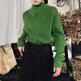 Aidase Men Autumn Winter Thickened Warm Turtleneck Sweater Gender-Neutral Fashion Lazy Style Solid Color French Elegant Sweater Unisex aidase-shop