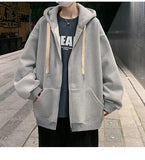 Men Women Autumn Loose Designer Sense Niche Couple Hooded Multiple Colour Unisex Pure Cotton Hooded Cardigan Sport Jacket 3XL aidase-shop