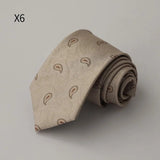 AIDASE  -  New Trendy Men's Silk Ties Jacquard Dot Floral Necktie 8cm Brown Green Neck Tie Daily Wear Shirt Suit Cravat Wedding Groom Gift aidase-shop