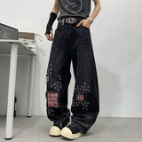 AIDASE  -  Summer New Plaid Patchwork Male Jeans Vintage Trendy Loose Design Versatile Straight-leg Fashion Men's Denim Pants 21E6611 aidase-shop