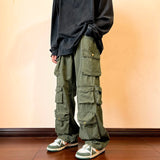 Aidase Y2k Men's Cargo Pants Multi Pocket Male Hiphop Overalls High Street Safari Style Trousers Summer New Streetwear aidase-shop