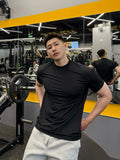 AIDASE  -  Men's Fashion High Elasticity Quick Drying Sports T-shirt Summer Ice Coat Casual Fitness Running Cuff Closed Short Sleeve