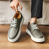 Aidase New Brown Casual Shoes Classic Frosted Leather Men Soft Loafers Men Flats Comfortable Driving Shoes Lace Up Loafers Moccasins aidase-shop