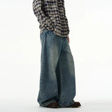 AIDASE  -  New American Retro Bent Knife Pants Men's Design Wide Leg Loose Handsome Jeans Couple's Jeans Casual Men's Denim aidase-shop