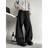AIDASE  -  Grey Suit Pants Men Oversized Society Mens Black Dress Pants Korean Casual Wide Leg Pants Mens Office Formal Trousers M-3XL aidase-shop