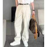 AIDASE  -  Cotton Jeans Men Japanese Korean Streetwear Fashion Loose Casual Vintage Wide Leg Denim Suit Pants Trousers for Man