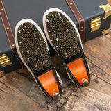 AIDASE  -  Men Casual Fashion Board Shoes Black Gold Men Lightweight Comfortable Brand Loafers British Business Office Travel Shoes 38-45 aidase-shop