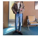 AIDASE  -  Stylish Men's Jacket Collar Trendy Light Maturity Style Spring Autumn Korean Design Retro Workwear Coat Casual Loose Fit aidase-shop