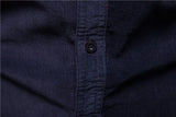 AIDASE  -  Men's Autumn Cotton Basic Japanese Style Corduroy Business Shirt Slim Fit Casual Long Sleeve Outerwear New Arrival aidase-shop