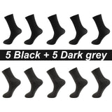 AIDASE  -  10Pairs Men Socks Organic Cotton Breathable Black White Business Socks Casual Spring Summer for Male Plus Size EUR38-48 aidase-shop