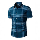 AIDASE  -  Classic Simple Geometric Lines Digital Printing Men's Business Summer Wide Loose Shoulder Short Sleeve aidase-shop