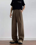 AIDASE  -  Summer American Style Suit Pants Loose Straight-leg Casual Thin Solid Color Draped Floor-Length Men Trousers Tide 21E6758 aidase-shop