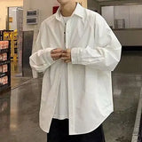 2023 Men's Clothing Turn-down Collar Handsome Long Sleeve Button Spring Summer Thin Man Printing Loose Streetwear Casual Korean Maytrends