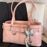 AIDASE  -  Vintage Coffee Color Casual Tote Shoulder Bag Women Cute Shopping Bag Female Handbag aidase-shop