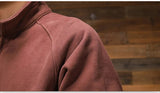 AIDASE  -  American Retro Half Zipper Lapel Hoodie Men's New Velvet Pullover Sweatshirts Autumn Winter Raglan Sleeve Amikage Tough Coats aidase-shop