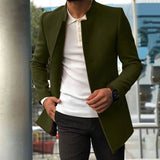 AIDASE  -  Men's Windbreaker Coats Business Casual Wool Blends Jackets Men Autumn Winter Fashion Stand Collar Vintage Outwear Man Clothing aidase-shop