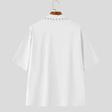 AIDASE  -  Men Shirt Solid Color Lapel Short Sleeve Summer Loose Men Clothing Streetwear 2025 Korean Style Fashion Male Shirts Tops aidase-shop