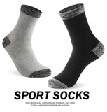 AIDASE  -  6 Pairs/lot Men's Sports Socks Autumn Winter 100% Cotton Running Black Sports Hiking Socks Black White Gray Male Long Tube Socks aidase-shop
