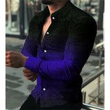 AIDASE  -  New Printed Casual Slim Fit Youth Men's Irregular Pattern Print Long Sleeve Shirt aidase-shop