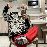 41.59Aidase Autumn and Winter New American High Street Handsome Spider Lazy Style Loose Fitting Men and Women Pullover Knitted Sweater Y2k aidase-shop