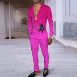 AIDASE  -  Mens Two Piece Casual Outfits Streetwear Fashion Gradient Color Loose Sets Long Sleeve Lapel Buttoned Shirts And Pants Suits Men aidase-shop