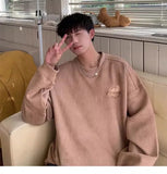 AIDASE  -  American Sle Large Size 300 Pou Suede Heavy Sweatirt Men Loose Oversize round Ne Fce Lined Thiened Jaet aidase-shop