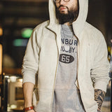 Aidase  Autumn Winter Men's Casual Snowflake Grey Hooded Sweatshirt Comfortable Padded Zip Sports Coat Oversize Warm Jacket aidase-shop