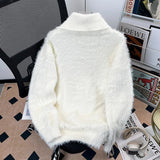 AIDASE  -  Men's Knitted Sweater Autumn Winter New Korean Style Loose Long Sleeve Turn-down Collar Solid Color Men Pullovers 21E7577 aidase-shop