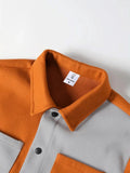AIDASE  -  Men's Color Block Lapel Jacket Spring Fall Loose Casual Shacket Outerwear aidase-shop