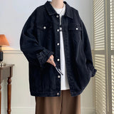 Aidase Plus Size 5XL-M Black Denim Jacket Mens Turn Down Collar Jeans Coats Multi-pockets Overalls Streetwear Loose Casual Men Clothing aidase-shop
