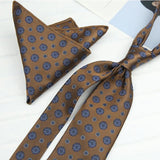 AIDASE  -  2PCS Neck Ties Set New Luxury Polyester Paisley Neckties Polka Dot Floral Tie Brooches Formal Business Shirt Accessories Cravat aidase-shop