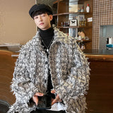 Aidase Men Jackets High Street Loose Personalized Contrast Color Patchwork Turn-down Collar Male Tops Fashion aidase-shop