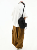 AIDASE  -  100% Cotton Men Cargo Pants Japanese Hip Hop Vintage Wide Leg Straight Regulate Trouser Leg Big Pocket Y2K Drawstring Bloomers aidase-shop