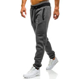 AIDASE  -  Loose Fit Casual Trousers for Men Youth Elastic Straight Leg Long Pants Pure Color Korean Sle Cotton Blend Daily Wear aidase-shop