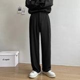 AIDASE  -  Black Beige Suit Pants Men Fashion Social Mens Dress Pants Korean Loose Straight Casual Pants Mens Office Formal Trousers M-2XL aidase-shop