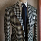 Aidase Houndstooth Business Blazer for Men 2023 Plaid Notched Lapel Suit Jacket Formal Male Fashion Coat aidase-shop