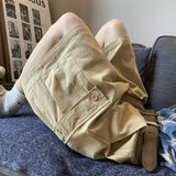 AIDASE  -  Summer Casual Men Cargo Shorts American Style Straight-leg Large Pocket Design Solid Color Male Pants Trend Loose aidase-shop