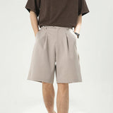 AIDASE  -  Casual Mens Loose Wide Leg Shorts Spring Summer Stylish Solid Color Straight Bottoms Men Fashion Draped Baggy Shorts Streetwear aidase-shop