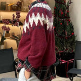 AIDASE  -  New Casual Mens Knitting Sweater Autumn Winter Daily Leisure Mens Knitted Jumper Tops Men Vintage Geometric Jacquard Sweaters aidase-shop